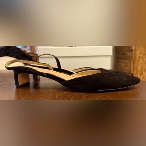 Ann Taylor Black Mules with Kitten Heel